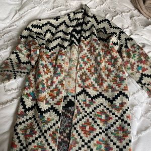 Dreamers M/L open Aztec print cardigan.